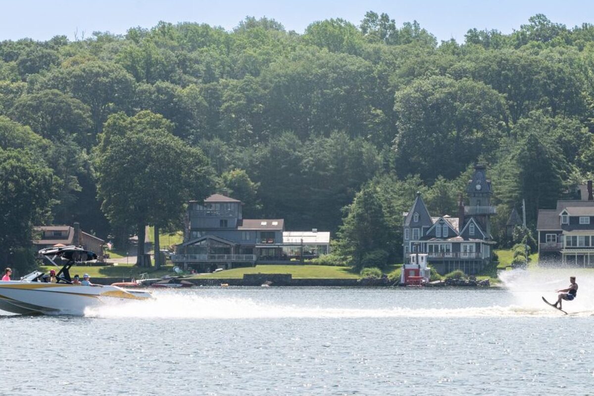 Water skiing on Highland Lake